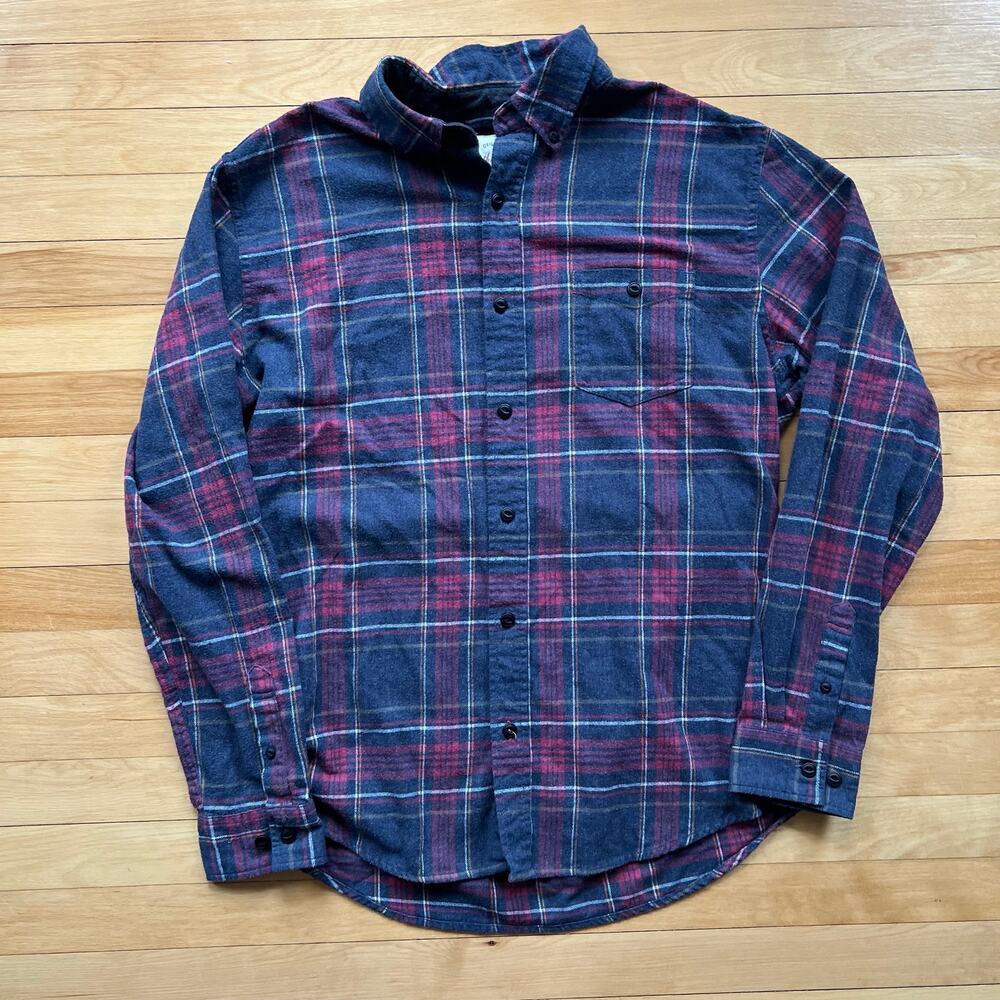 Weatherproof Vintage Flannel Shirt Mens Large Long Sleeve Fleece Red Gray NWOT